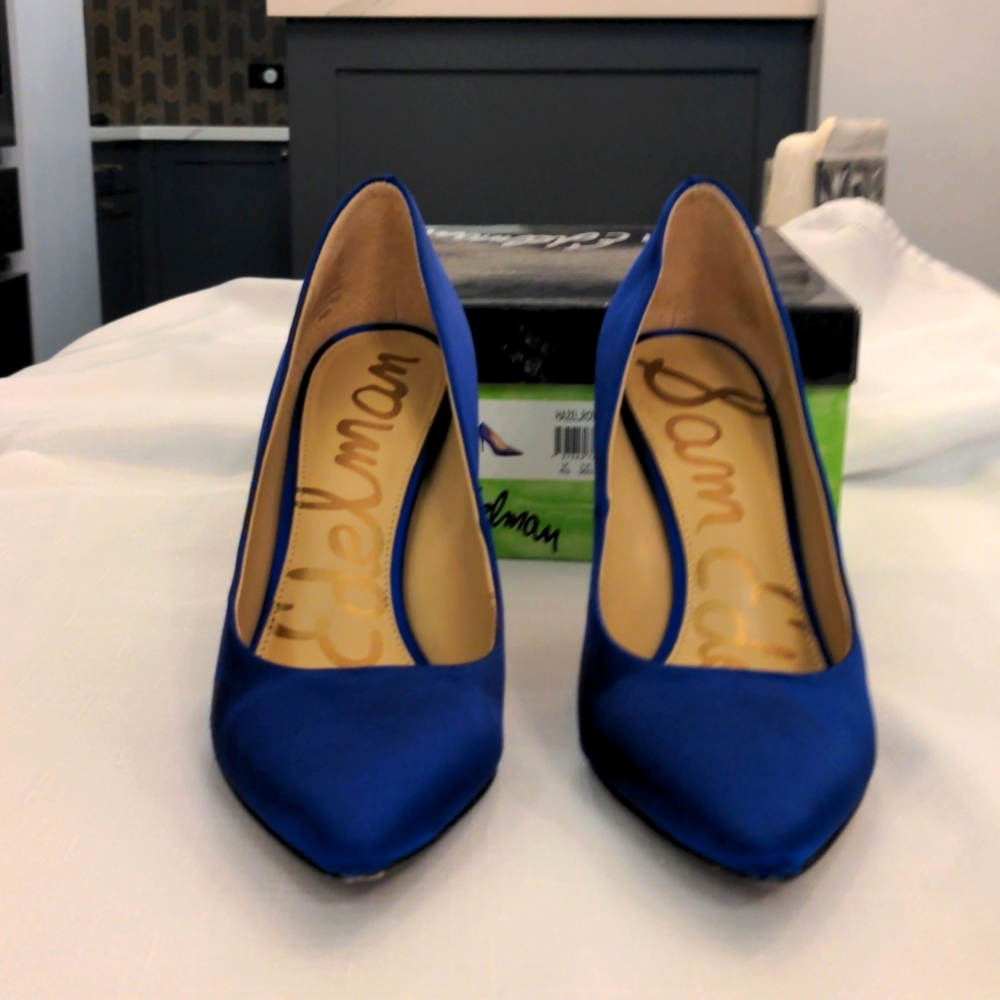 Sam Edelman Royal Blue Satin Pumps